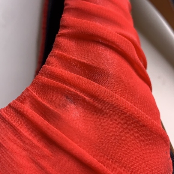 GIUSEPPE ZANOTTI watermelon Red Pleated Fabric Peep Toe Platform Pumps Heels 7 - Picture 9 of 10